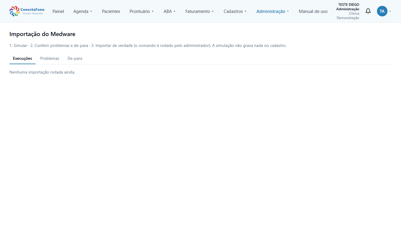 Importação do Medware