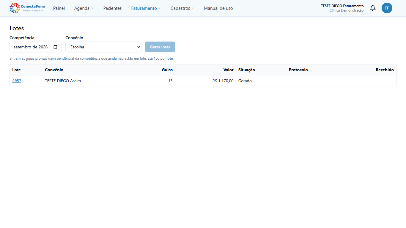 Lotes da competência